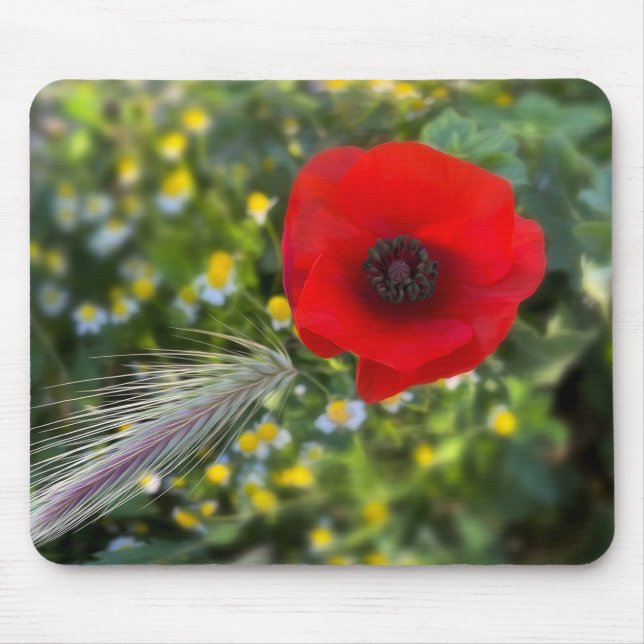 Der rote Mohn Mousepad (Vorne)