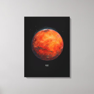 Der Rote Planet: Mars Aquarell Leinwanddruck
