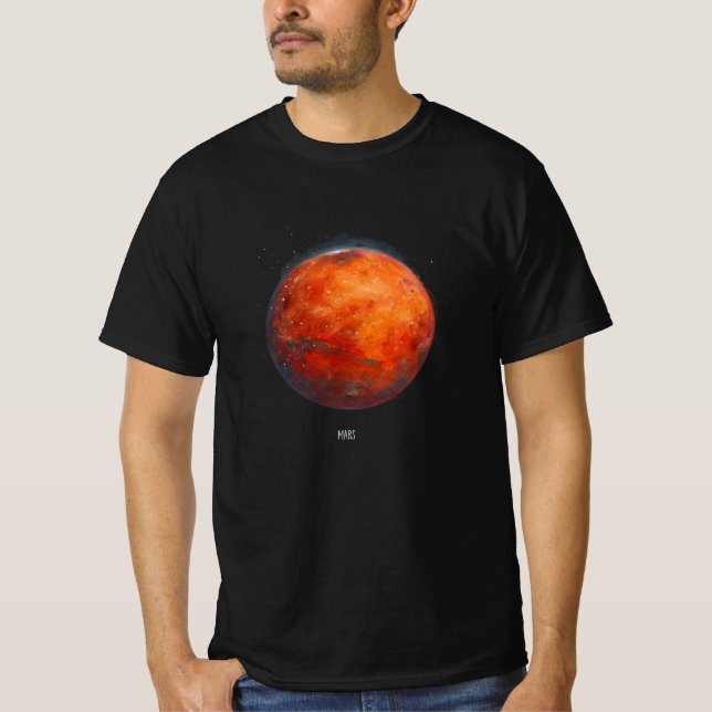 Der Rote Planet: Mars Aquarell T-Shirt (Vorderseite)