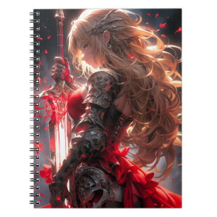 Der Rote Ritter Anime-Kriegerprinzessin-Kunst Notizblock