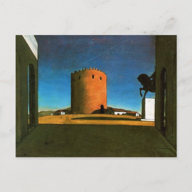 Der rote Turm von Giorgio de Chirico 1913 Postkarte (Vorderseite)