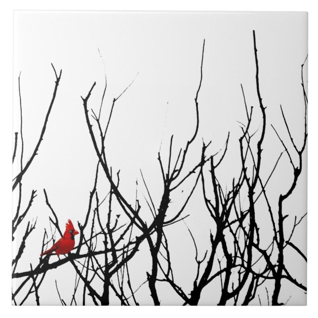 Der rote Vogel durch Leslie-Paprikaschoten Fliese (Vorderseite)