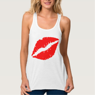 Der roten Kuss-Frauen nehmen geeignetes Racerback Tank Top