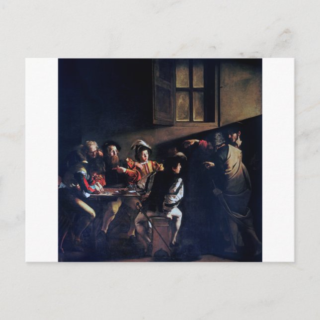 Der Ruf des heiligen Matthew, Caravaggio Postkarte (Vorderseite)