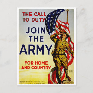 Der Ruf zur Pflicht ~ Beitritt zur Armee Postkarte