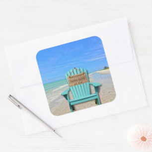 Der Ruhestand steht mir gut! Sanibel Island Beach Quadratischer Aufkleber