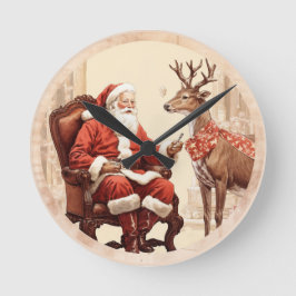 Der ruhige Moment des Weihnachtsmannes Runde Wanduhr