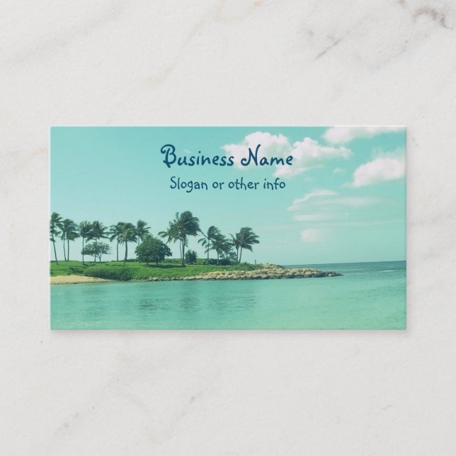 Der ruhige Strand von Serene Turquoise in Hawaii Visitenkarte (Vorderseite)