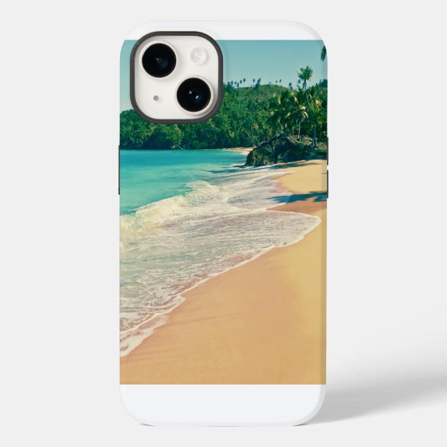 Der ruhige tropische Strand Case-Mate iPhone 14 Hülle (Rückseite)