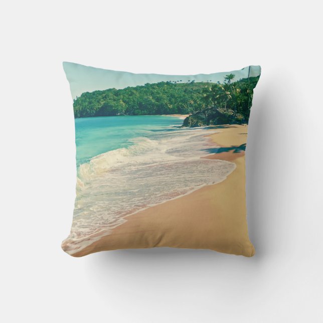 Der ruhige tropische Strand Kissen (Vorderseite)