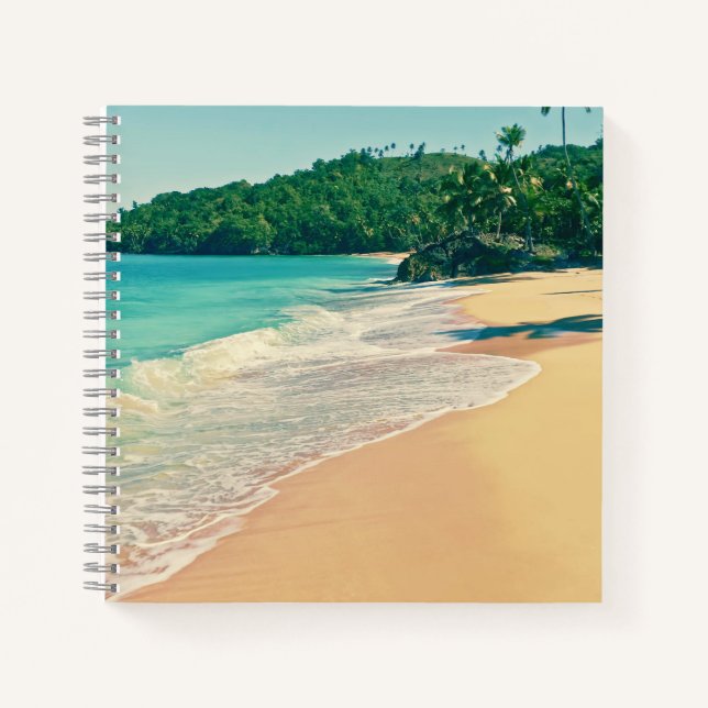 Der ruhige tropische Strand Notizbuch (Vorderseite)