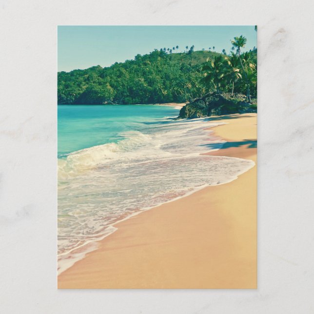 Der ruhige tropische Strand Postkarte (Vorderseite)