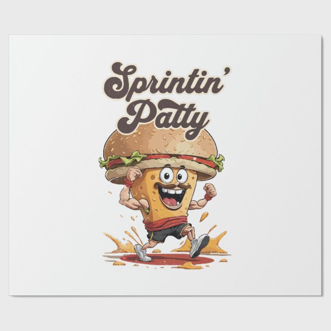 Der Running Cheeseburger Geschenkpapier (Flach)