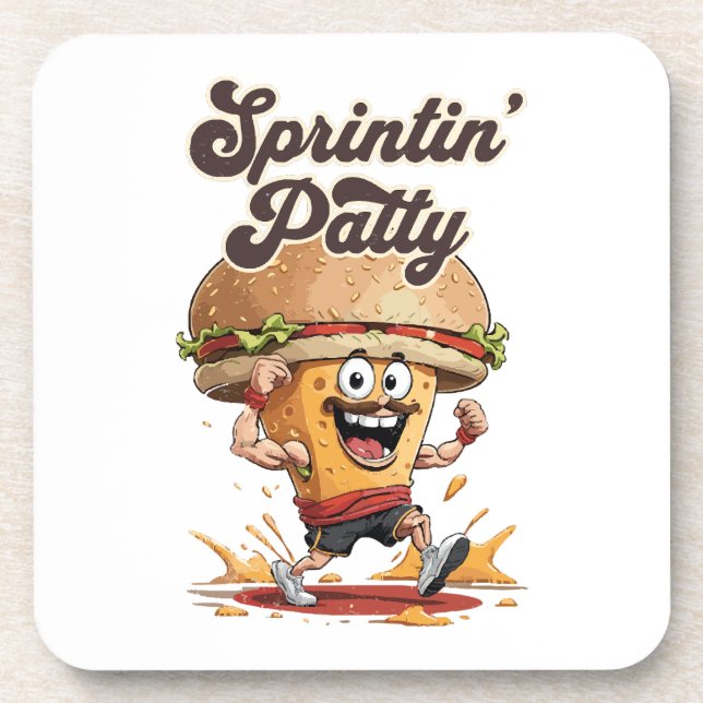 Der Running Cheeseburger Getränkeuntersetzer (Vorderseite)