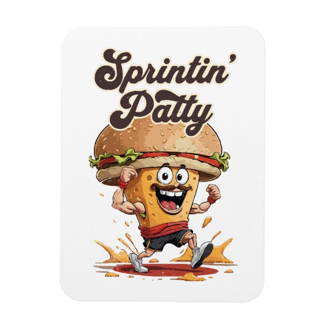 Der Running Cheeseburger Magnet (Vertikal)
