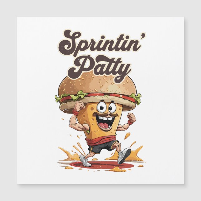 Der Running Cheeseburger Magnetkarte (Vorderseite)