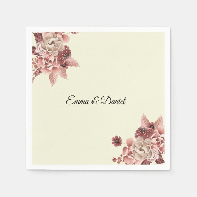 Der rustikale Herbst blüht den Hintergrund der Was Serviette (Vorderseite)