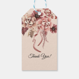 Der rustikale Herbst blüht leicht beige Wasserfarb Geschenkanhänger