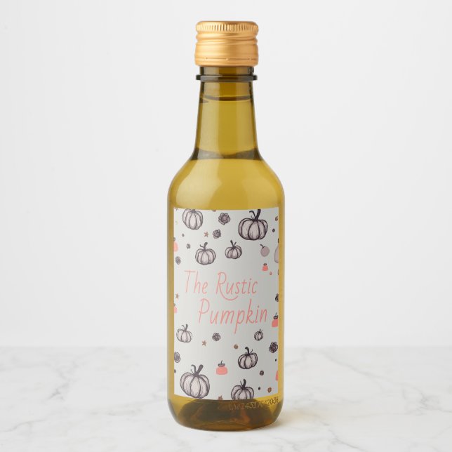 Der rustikale Kürbis Weinetikett (Vorderseite)