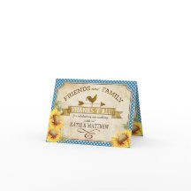 Der rustikale Land-Sonnenblume-Gingham-Karo danken