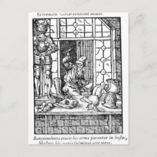 Der Rüstungsmacher, graviert von Hartman Schopper Postkarte