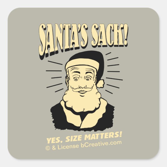 Der Sack des Weihnachtsmanns: Ja, Größe ist wichti Quadratischer Aufkleber (Vorderseite)