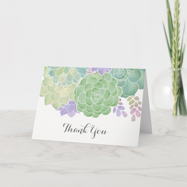 Der saftige elegante Blumenstrauß danken Ihnen zu Dankeskarte (Vorderseite)