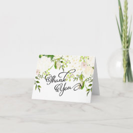 Der Sahne- und weiße Blumen Hydrangea danken Ihnen Dankeskarte
