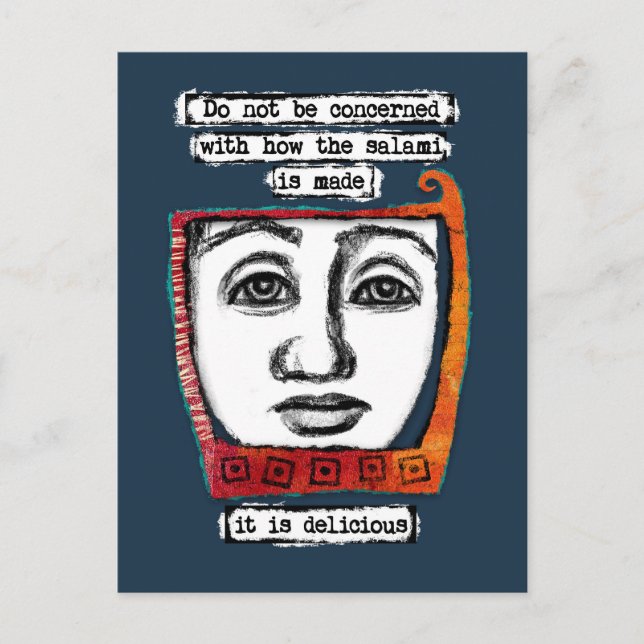 Der Salami ist eine köstliche Postkarte (Vorderseite)