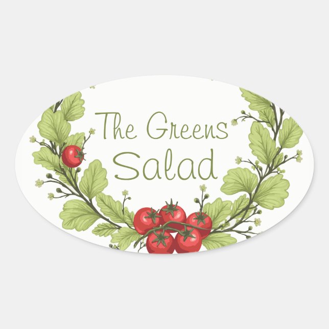 Der Salat der Grüntöne Ovaler Aufkleber (Vorderseite)