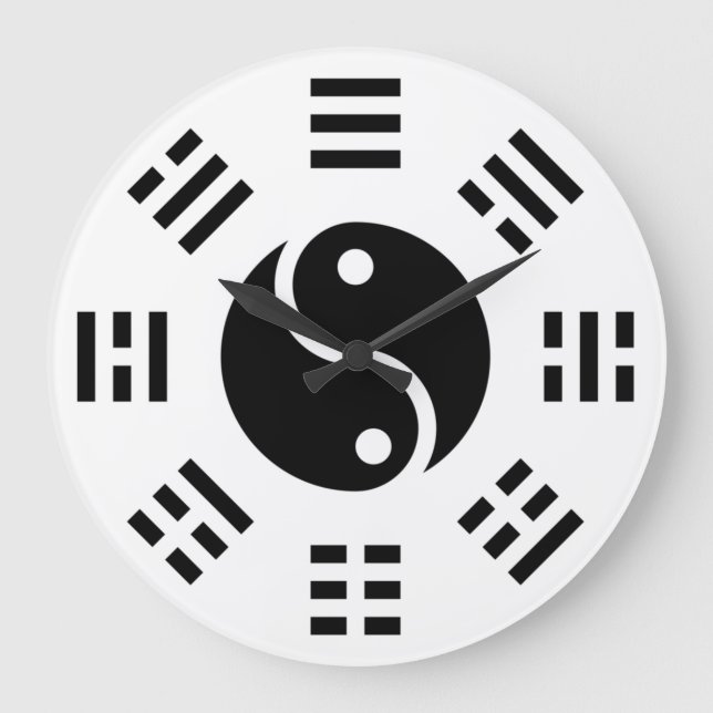 Der Saldo: Ba Gua, acht Trigramm Yang TCM  Große Wanduhr (Vorderseite)
