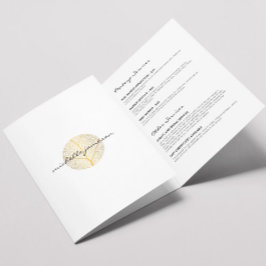 Der Salon für das elegante Gold Leaf-Logo, Wellnes Dreifach Gefaltete Karte