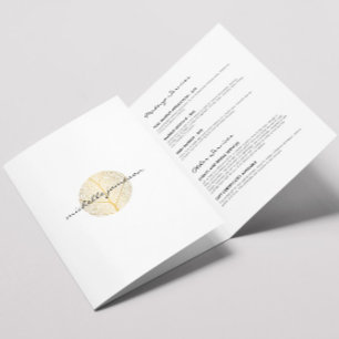 Der Salon für das elegante Gold Leaf-Logo, Wellnes Dreifach Gefaltete Karte