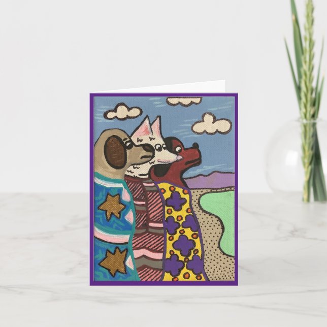 Der Salzsee, Hunde, Kunst Karte (Vorderseite)