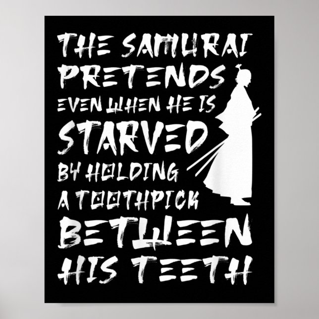 Der Samurai gibt vor, selbst wenn er klug verhunge Poster (Vorne)