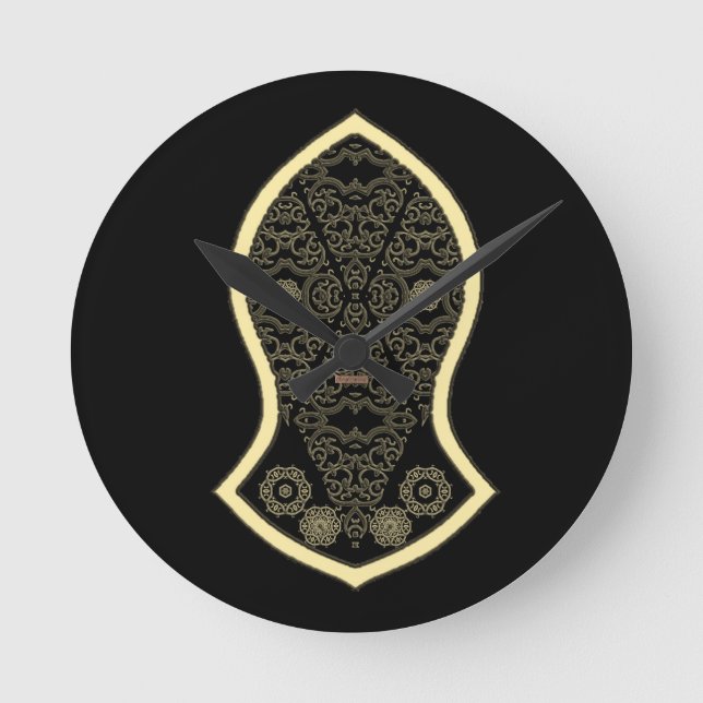 Der Sandal des Propheten (Golden) Runde Wanduhr (Vorderseite)