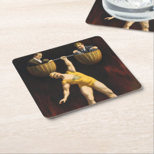 Der Sandow Eugen Sandow Vaudeville-Gewichtheber Rechteckiger Pappuntersetzer