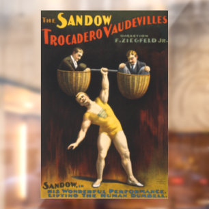 Der Sandow Eugen Sandow Vaudeville Kraftsportler Fensteraufkleber