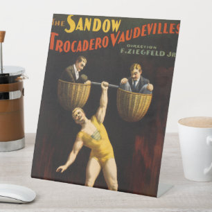 Der Sandow Eugen Sandow Vaudeville Kraftsportler Sockelschild