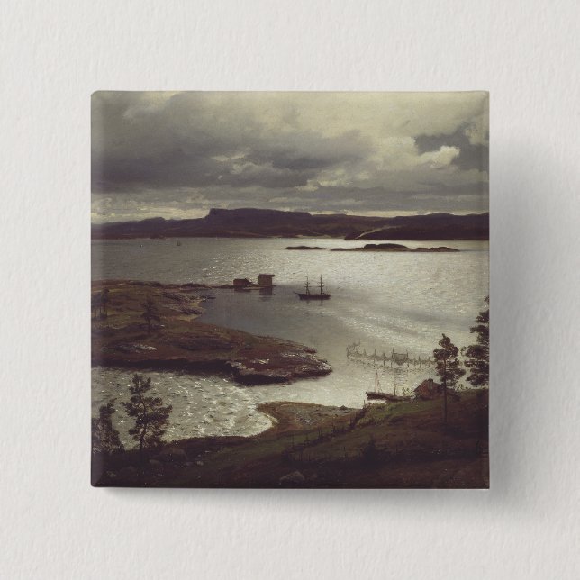 Der Sandvik-Fiord von Hans Gude Button (Vorderseite)