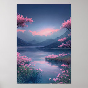 Der sanfte Fluss eines ruhigen Flusses Poster