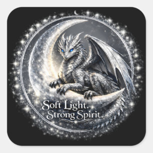 Der sanfte Inferno-Drache (Sticker) Quadratischer Aufkleber