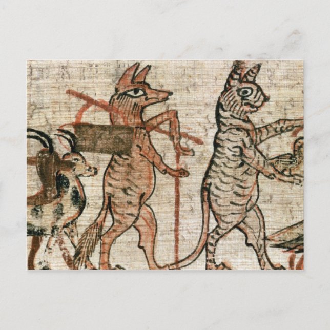 Der Satirepapyrus Postkarte (Vorderseite)