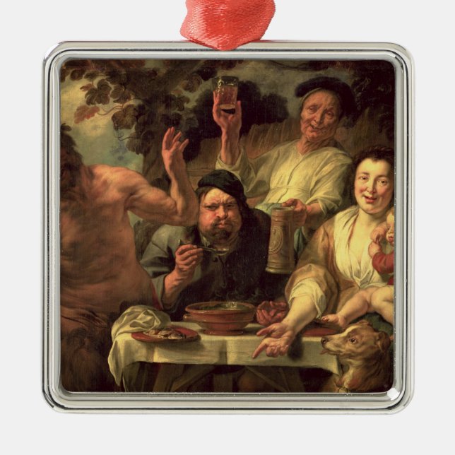 Der Satyr und die Bauern Silbernes Ornament (Vorne)