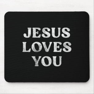 Der Satz Jesus liebt dich auf einem Premium Tri-Bl Mousepad