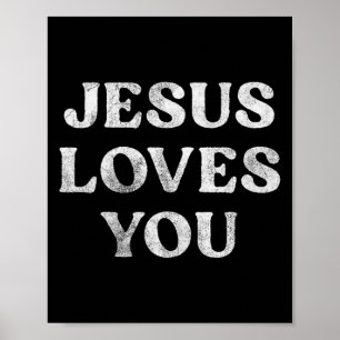 Der Satz Jesus liebt dich auf einem Premium-Tri-Bl Poster