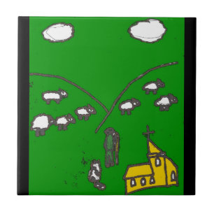 Der Schaf-Hirte Fliese