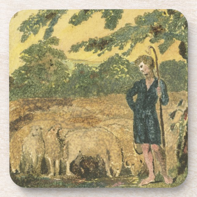 Der Schäfer, "von den Liedern von Unschuld", 1789 Untersetzer (Vorderseite)