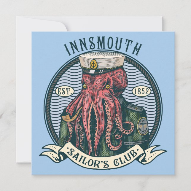 Der Schatten über Innsmouth Lovecraft Cthulhu Sail Einladung (Vorderseite)