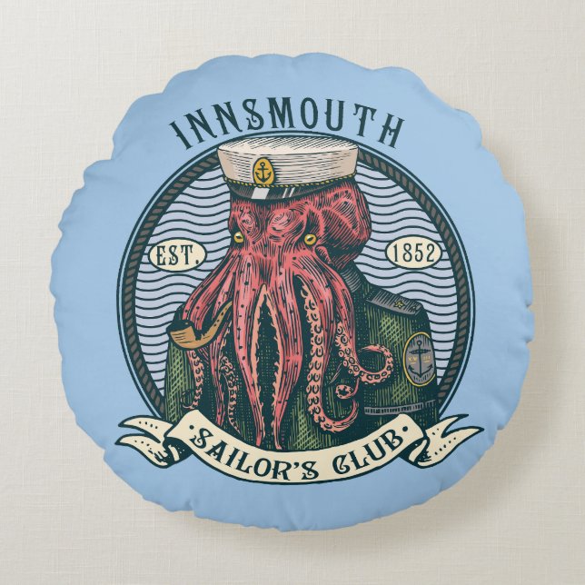 Der Schatten über Innsmouth Lovecraft Cthulhu Sail Rundes Kissen (Vorderseite)